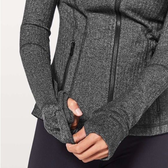 Lululemon Define Jacket Heathered Herringbone Stretch Athletic Top Black Gray 4 - Picture 3 of 10